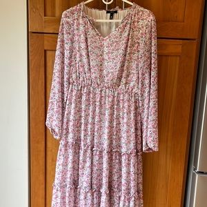 Aqua midi print dress